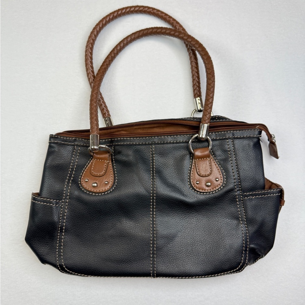 Relic Black and Brown Shoulder Bag with Double Handles